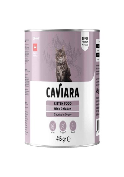 Caviara Yavru Kedi Konservesi Sos İçinde Et Parçacıklı Tavuklu 415 Gr