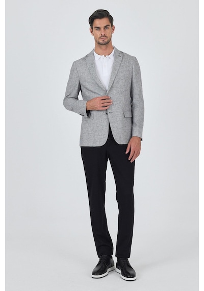İmza Kazayağı Desen Bez Ayağı Mono Yaka Yarım Astar Keten Karışımlı 6 Drop Slim Fit Ceket 1002250102 Siyah İmza Kazayağı Desen Bez Ayağı Mono Yaka Yarım Astar Keten Karışımlı 6 Drop Slim Fit Ceket 1002250102 Siyah