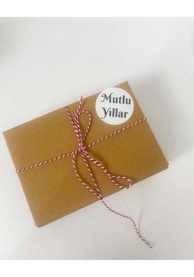 Mutlu Yıllar Siyah Yazılı 5 cm Yuvarlak Sticker Etiket 100 Adet