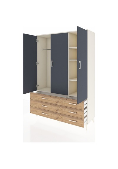 Hyperion Dolap 5 Raflı 6 Çekmeceli Tek Askılı 132x44x195 Aytaşı-antrasit/çam Antrasıt/atlas Çam Hyperion Dolap 5 Raflı 6 Çekmeceli Tek Askılı 132x44x195 Aytaşı-antrasit/çam Antrasıt/atlas Çam