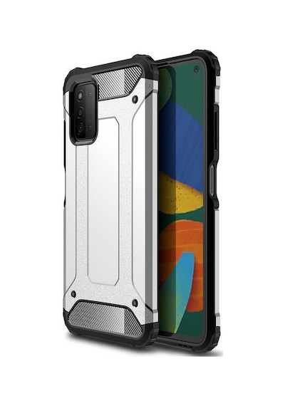 Kilifone - Samsung Uyumlu Galaxy A03s - Kılıf Çift Katman Zırh Tank Crash Military Kapak - Gri