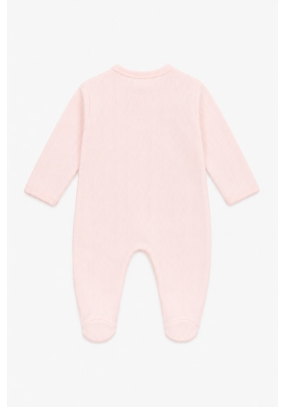 Babyhola %100 Pamuk Yenidoğan Prematüre Patikli Tulum Mevsimlik 14058 Pembe