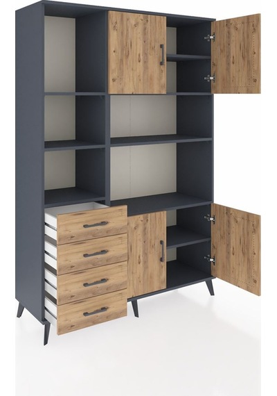 Hyperion Dolap 8 Raflı 4 Çekmeceli 4 Kapaklı 132x44x195 Antrasit-çam/çam Atlas Çam/atlas Çam - Antrasıt Hyperion Dolap 8 Raflı 4 Çekmeceli 4 Kapaklı 132x44x195 Antrasit-çam/çam Atlas Çam/atlas Çam - Antrasıt