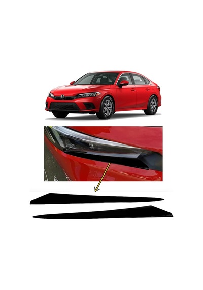 Honda Civic Fe1 2022 Ve Sonrası Far Altı Kaşı Çıtası Piyano Black 2 Parça Diğer