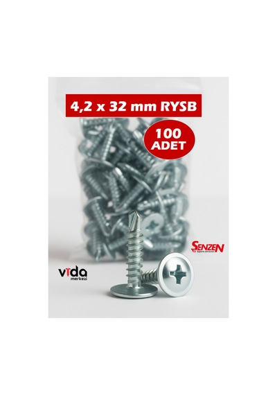 4,2x32 Rysb Pul Başlı Matkap Uçlu Vida 100'lü 1