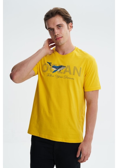 AR-MA Arma Erkek Regular Fit Penye Süprem % 100 Pamuk Bisiklet Yaka Tişört Y27344407701 Sarı