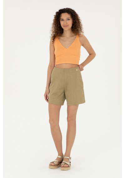 U.s. Polo Assn. Kadın Haki Şort Örme 50289193-vr027 Haki