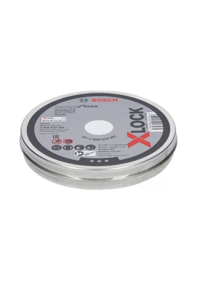 Bosch X-LOCK Standard Seri Düz İnox Kesme Diski Rapido 10'lu 115 x 1.0 MM