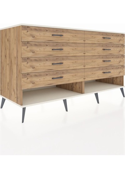 Kronos Konsol 8 Çekmeceli 176x59x99 Çam-aytaşı/çam Çam-aytaşı/çam