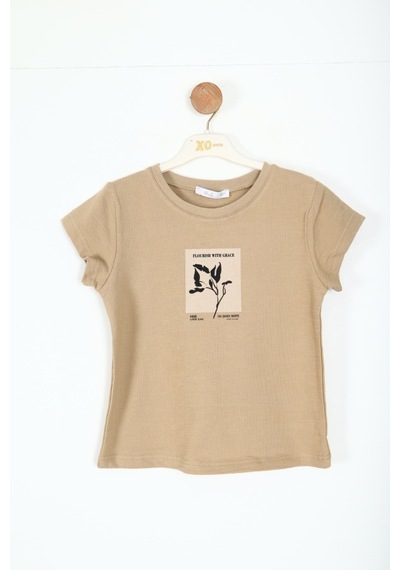 Xo Kids Kız Çocuk Tişort 8-14 Yaş 38406 Camel