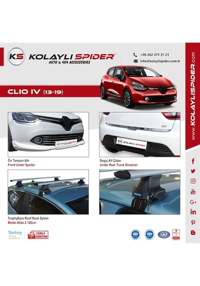 Renault Clio 4 Ön Panjur Çıtası U Formlu 2 Prç Krom 2013-2016