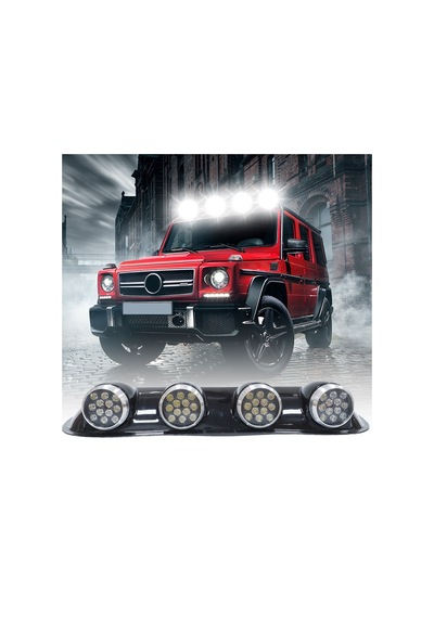 Life Offroad Sis Lambası Yuvarlak Siyah 12x4 Led 12-24v Set /lass243