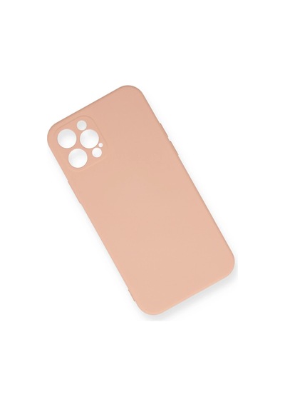 Mey İthalat Apple Uyumlu iPhone 12 Pro Max Kılıf Nano İçi Kadife Silikon - Pudra