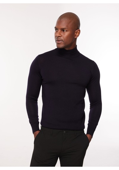 At.p.co Yarım Balıkçı Yaka Slim Fit Siyah Erkek Kazak A274a07emp-