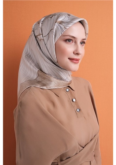 Armine Saf İpek Twill Eşarp 9639d 82 gül kurusu