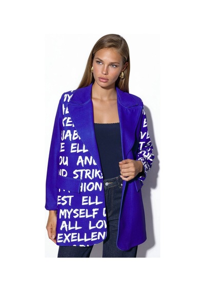 Hiccup Msn Oversize Krep Blazer Ceket Kobalt Mavisi
