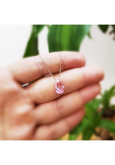 Rose Altın Pembe Damla Taşlı Kolye As29Klr2 Altınsepeti