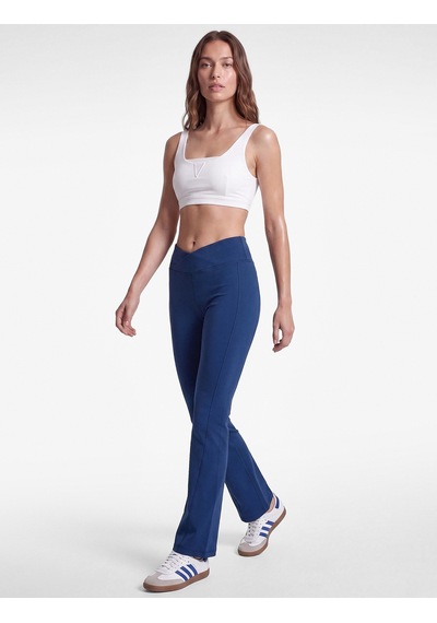 Koton Slim Fit Yüksek Bel İspanyol Paça Spor Tayt Lacivert 7wak40103nk