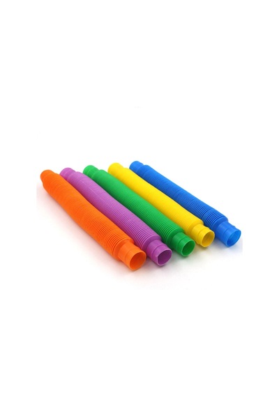 Pop Tube Eğitici Uzayıp Kısalan Borular Stres Giderici Renkli Bir