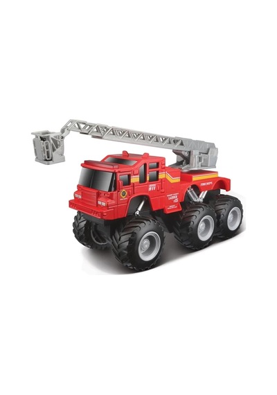 Maisto Quarry Monster Mini Motorlu İtfaiye İş Makinası Kırmızı Çok Renkli