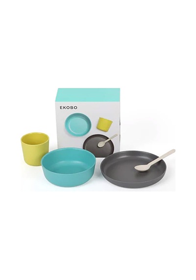 Ekobo Çocuk Yemek Takımı Ve Kaşık, 4'lü Set Yemek Takımları Çok Renkli