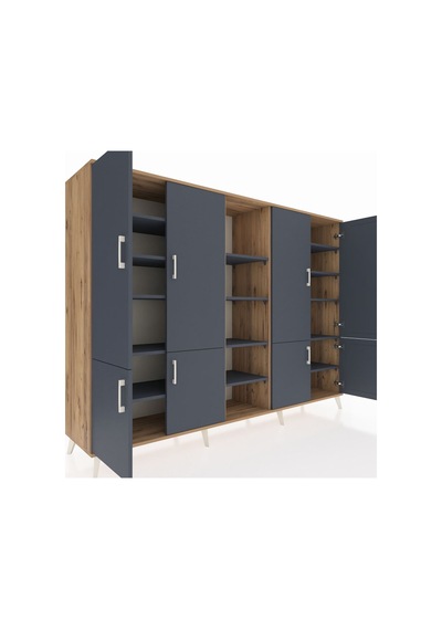 Hyperion Dolap 14 Raflı 8 Kapaklı 220x44x163 Çam-antrasit Çam-antrasit Hyperion Dolap 14 Raflı 8 Kapaklı 220x44x163 Çam-antrasit Çam-antrasit