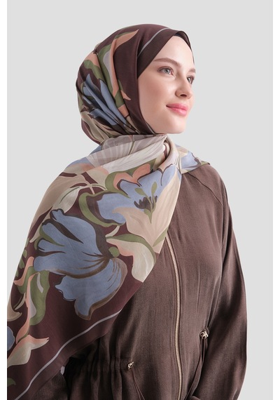 Armine Elegance Pamuk - İpek Şal As559 Acı Kahve