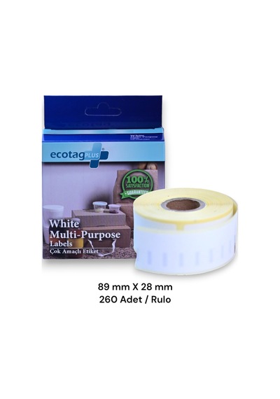 Ecotagplus Dymo Lw Etiket 89 MM X 28 MM - Beyaz-260 Adet