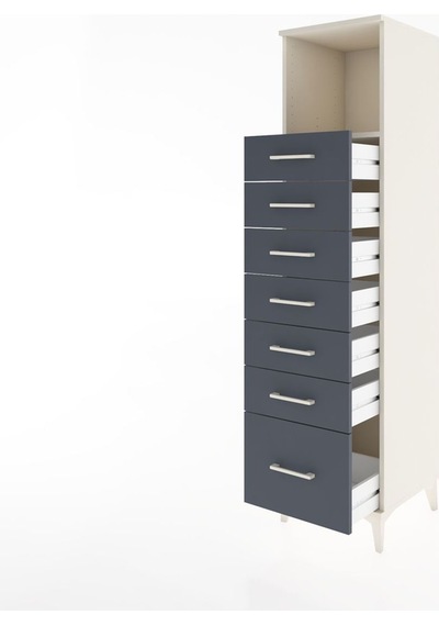 Hyperion Dolap Tek Raflı 7 Çekmeceli 44x44x182 Aytaşı-antrasit Aytaşı