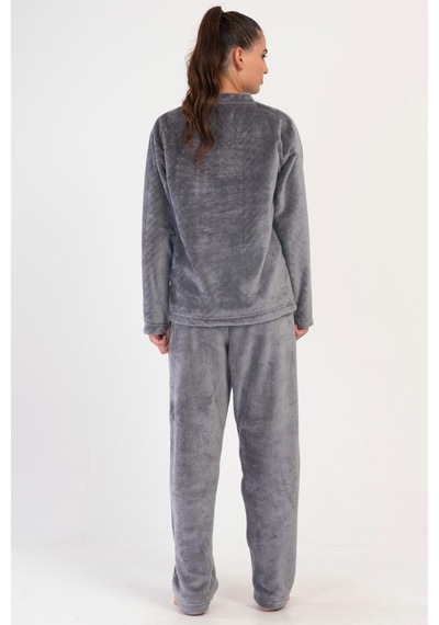 Cotonhause Kadın Welsoft Uzun Kol Füme Pijama Takım C0t2n1o304 001