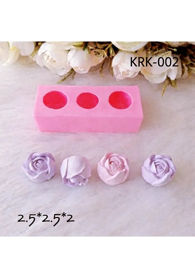 Mini Gül Silikon Kalıp 3lü 9x4x3 Cm