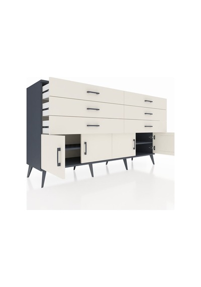 Hyperion Konsol 2 Raflı 6 Çekmeceli 4 Kapaklı 176x44x99 Antrasit- Antrasit-aytaşı Hyperion Konsol 2 Raflı 6 Çekmeceli 4 Kapaklı 176x44x99 Antrasit- Antrasit-aytaşı