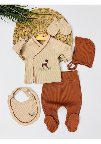Alpbebe Barrow 5li Yenidoğan Set - Kahve Kahve Rengi Kahverengi