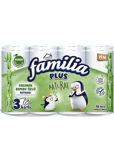 Familia Plus Natural Tuvalet Kağıdı 16'lı 2 Adet