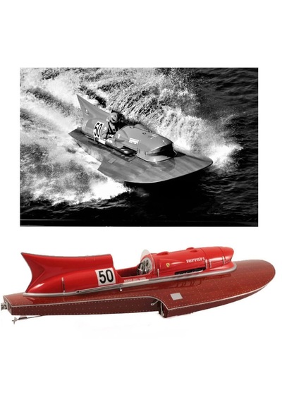 Ferrari Hydroplane Sürat Teknesi Model Yat Gemi 90cm
