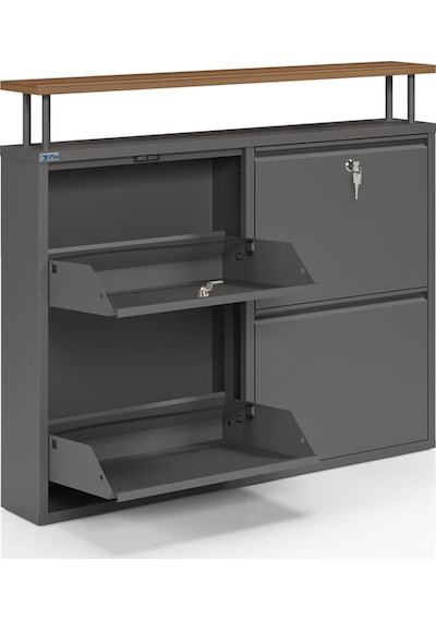 Ceha Kilitli Tablalı 4'lü Metal Ayakkabılık - Füme K.AYK-2.4/AC/P 7979/KL Ceha Kilitli Tablalı 4'lü Metal Ayakkabılık - Füme K.AYK-2.4/AC/P 7979/KL