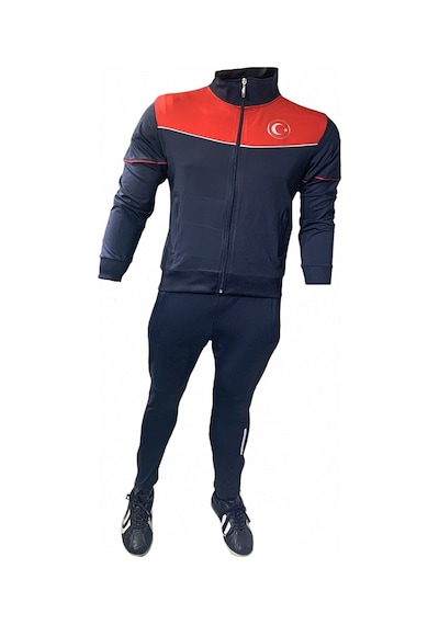 Erkek Lacivert Türkiye Bayrak Logo Baskılı Günlük Fitness Spor K