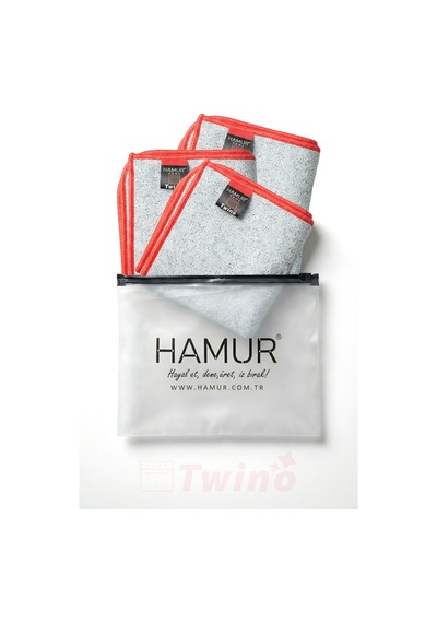 Twino 3'lü Ocak Fırın Mutfak Temzilik Bezi 20x20 Güçlü Sert Mikrofiber Çizmez Zor Kir Teli Ovma Bezi