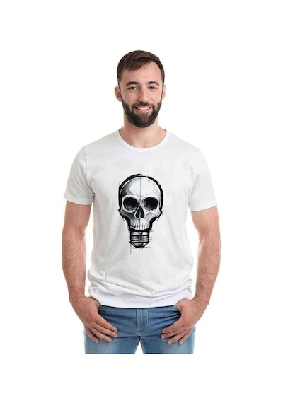 Kuru Kafa Baskılı Beyaz Erkek Tshirt (534484335)