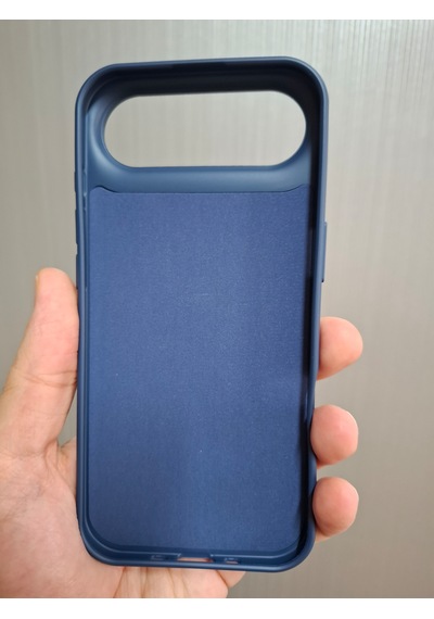Apple Uyumlu iPhone 17 Air Logolu İçi Kadife Silikon Lansman Kılıf Lacivert