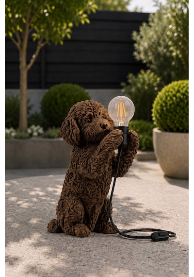 3d Baskı Köpek Masa Lambası Modern Dekoratif Aydınlatma Ürünü Kahverengi