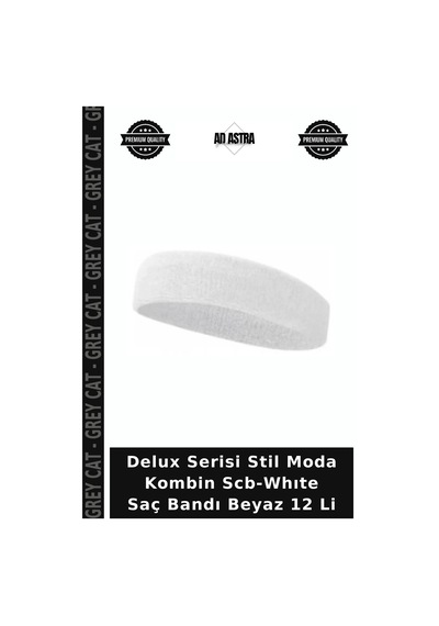 Delux Serisi Stil Moda Kombin Scb-whıte Saç Bandı Beyaz 12 Li