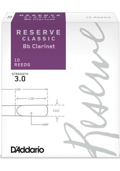 D'addario Dct1030 Reserve Classic Bb Klarnet Kamışı No: 3.0 Profesyonel - 10'lu Paket Senfonik Müzik İçin İdeal Ve Kararlı Ses Üretimi