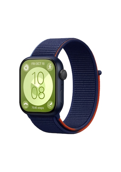 Huawei Fit 4 Hasırlı Cırtcırtlı Kordon - Lacivert-turuncu