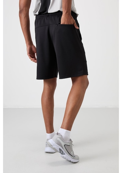 Tommy Life Siyah Polyester Kalın Yumuşak Comfort Fit Erkek Şort - 81272 Siyah
