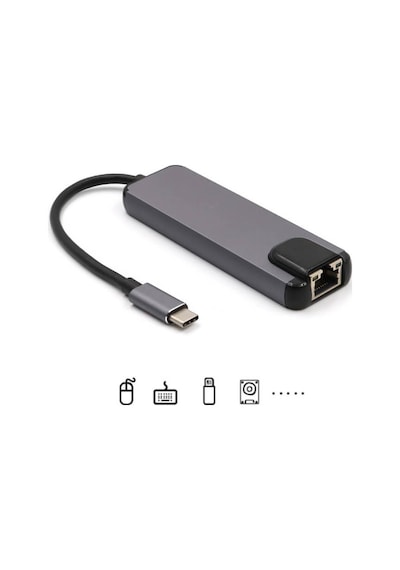Wozlo Apple Uyumlu MacBook Pro 4K Hdmi Usb 3.0 Gigabit Ethernet Bağlantı Kablosu