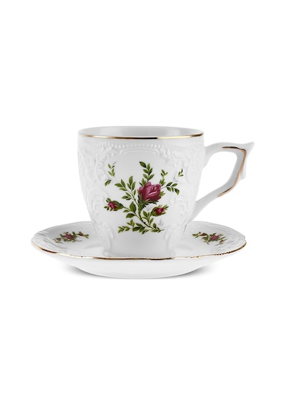 Karaca Vintage Rose Kahve Fincanı Ve Tabağı 100 Ml Çok Renkli