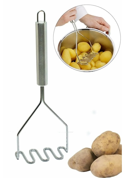 24 Cm Lüks Paslanmaz Metal Patates Ezici Patates Ezici Püre