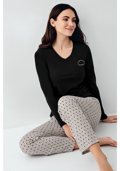 Pierre Cardin Kadın Siyah Pijama Takımı Pc9101-s-v1 Siyah