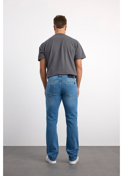 76077-73604 Erkek Regular Fit Mıd Waıst Mid Leg Denim Pantolon 76077-73604 Buz Mavisi